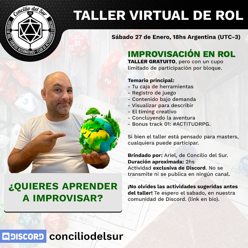 Taller para Masters: Como crear e improvisar tus partidas de rol